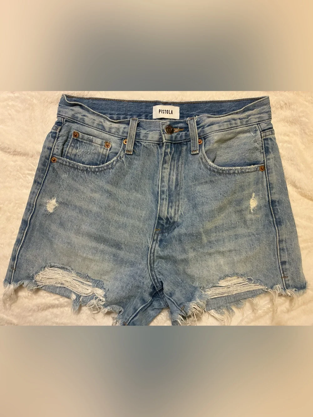 Pistola Distressed Denim Shorts